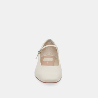 Reyes Wide Ballet Flats Ivory Leather | Ivory Ballet Flats
 – Dolce Vita | Dolce Vita Recommended