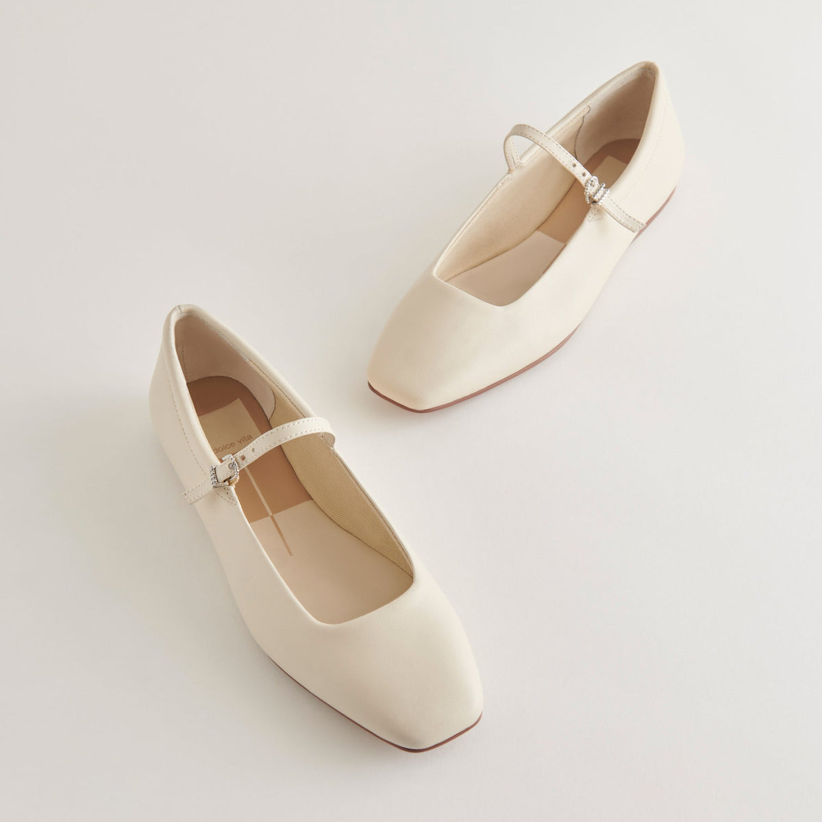 Reyes Wide Ballet Flats Ivory Leather | Ivory Ballet Flats
 – Dolce Vita | Dolce Vita Recommended