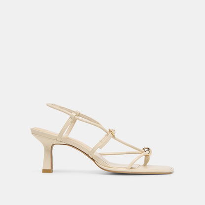 Manji Wide Creme Leather Heels | Dolce Vita Signature