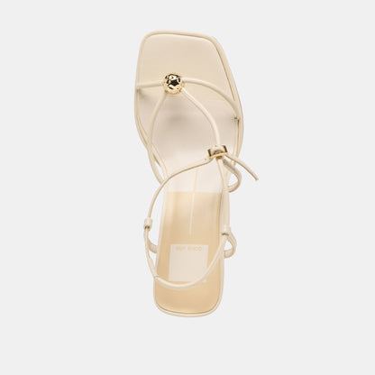 Manji Wide Creme Leather Heels | Dolce Vita Signature