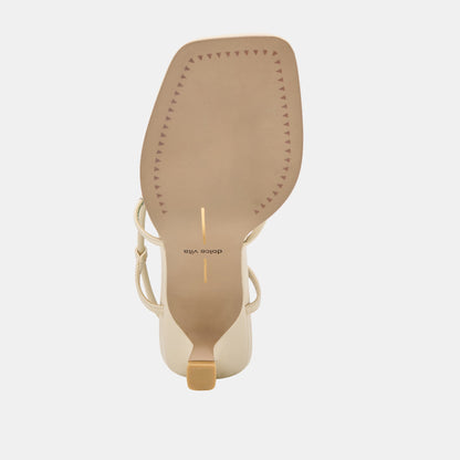 Manji Wide Creme Leather Heels | Dolce Vita Signature