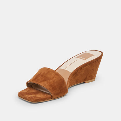 Qaily Wide Brown Suede Wedges | Dolce Vita Exclusive