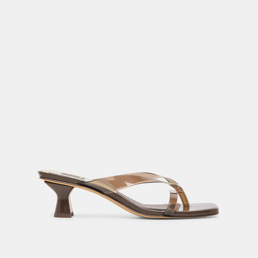 Brevel Vinyl Wide Dk Brown Jelly Heels | Dolce Vita Everyday