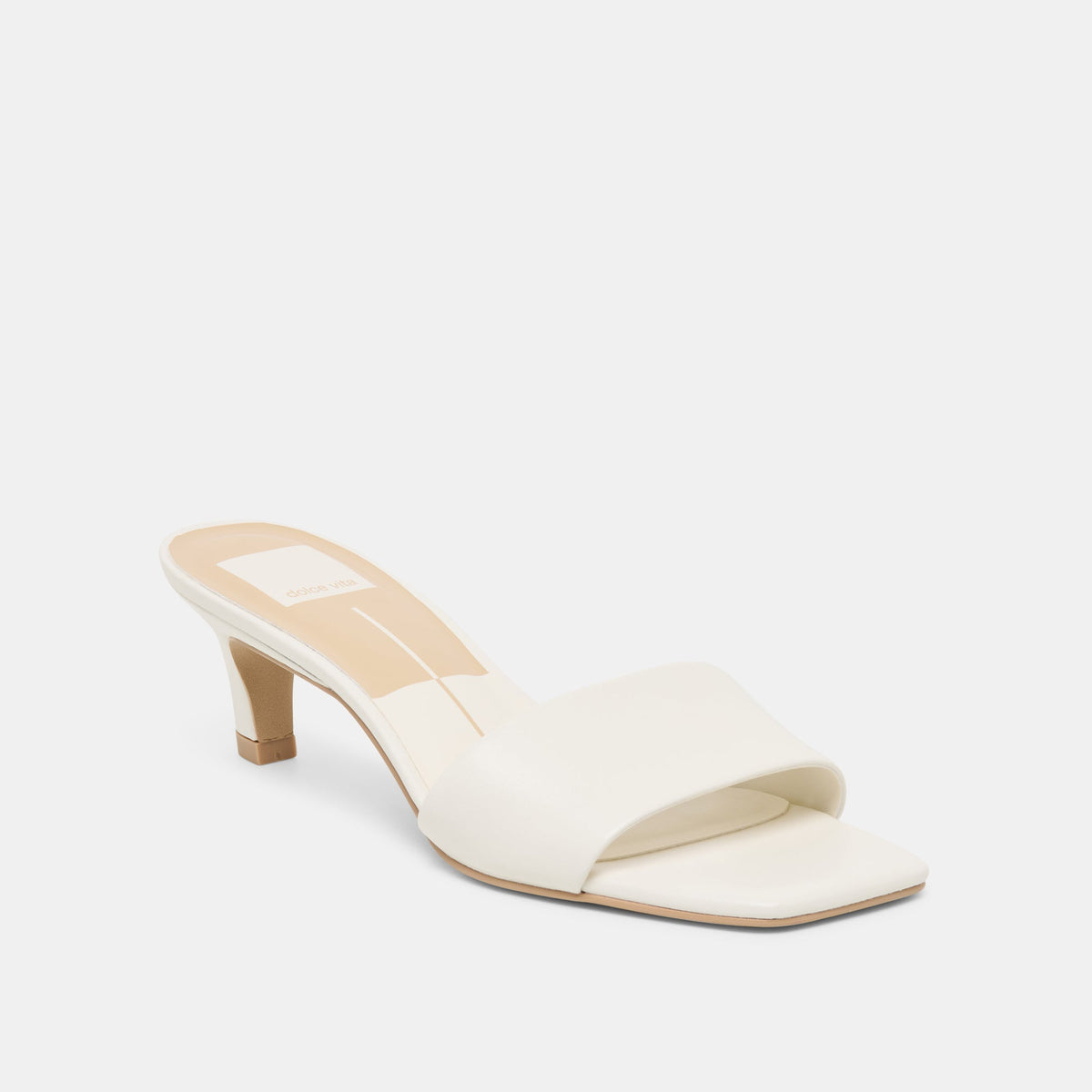 Rexa Wide True White Leather Heels | Dolce Vita Popular