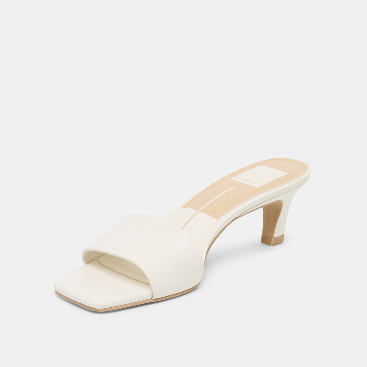 Rexa Wide True White Leather Heels | Dolce Vita Popular
