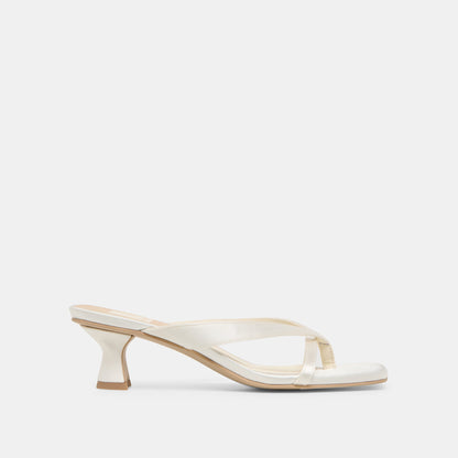 Brevel Wide True White Satin Heels | Dolce Vita Latest