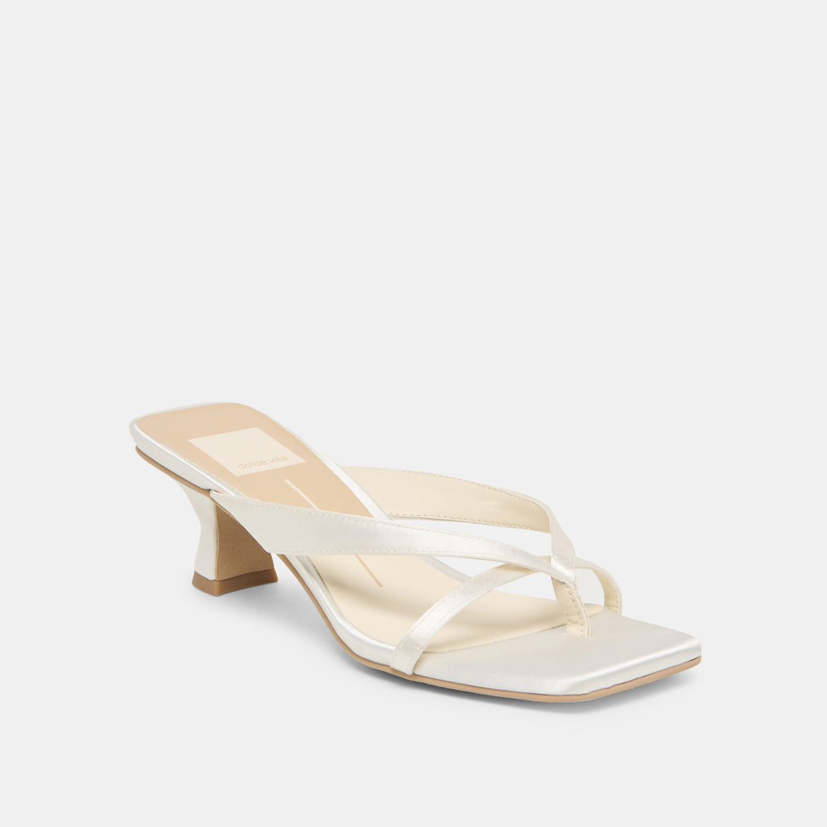 Brevel Wide True White Satin Heels | Dolce Vita Latest