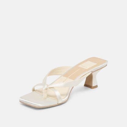 Brevel Wide True White Satin Heels | Dolce Vita Latest