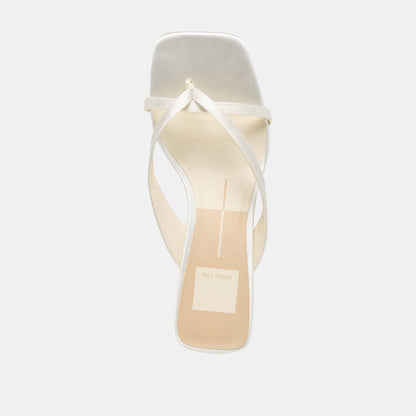 Brevel Wide True White Satin Heels | Dolce Vita Latest