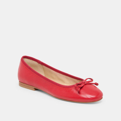 Ritla Wide Cherry Leather Ballet Flats | Dolce Vita Popular