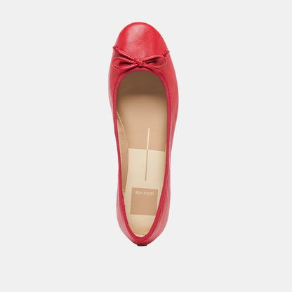 Ritla Wide Cherry Leather Ballet Flats | Dolce Vita Popular
