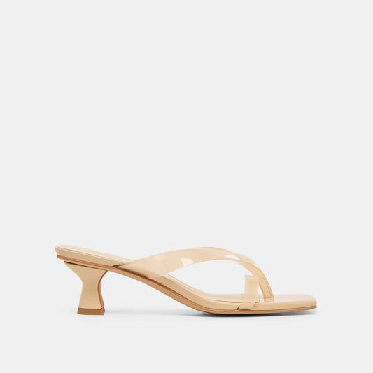 Brevel Vinyl Wide Praline Jelly Heels | Dolce Vita Quality