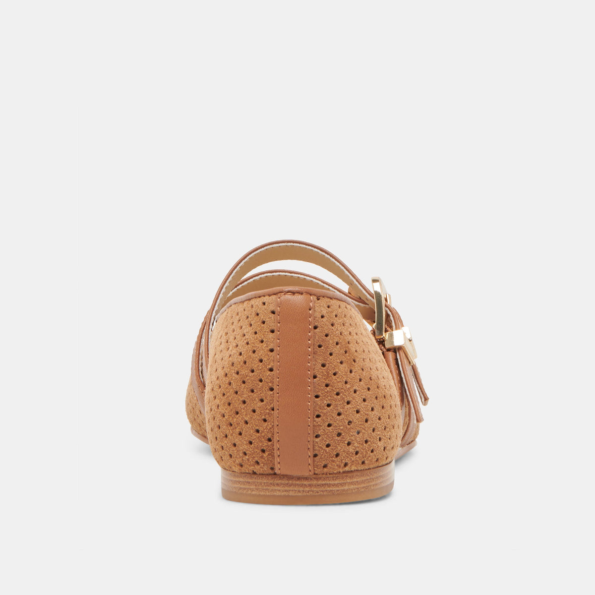 Baylee Wide Pecan Perforated Suede Ballet Flats | Dolce Vita Top Pick