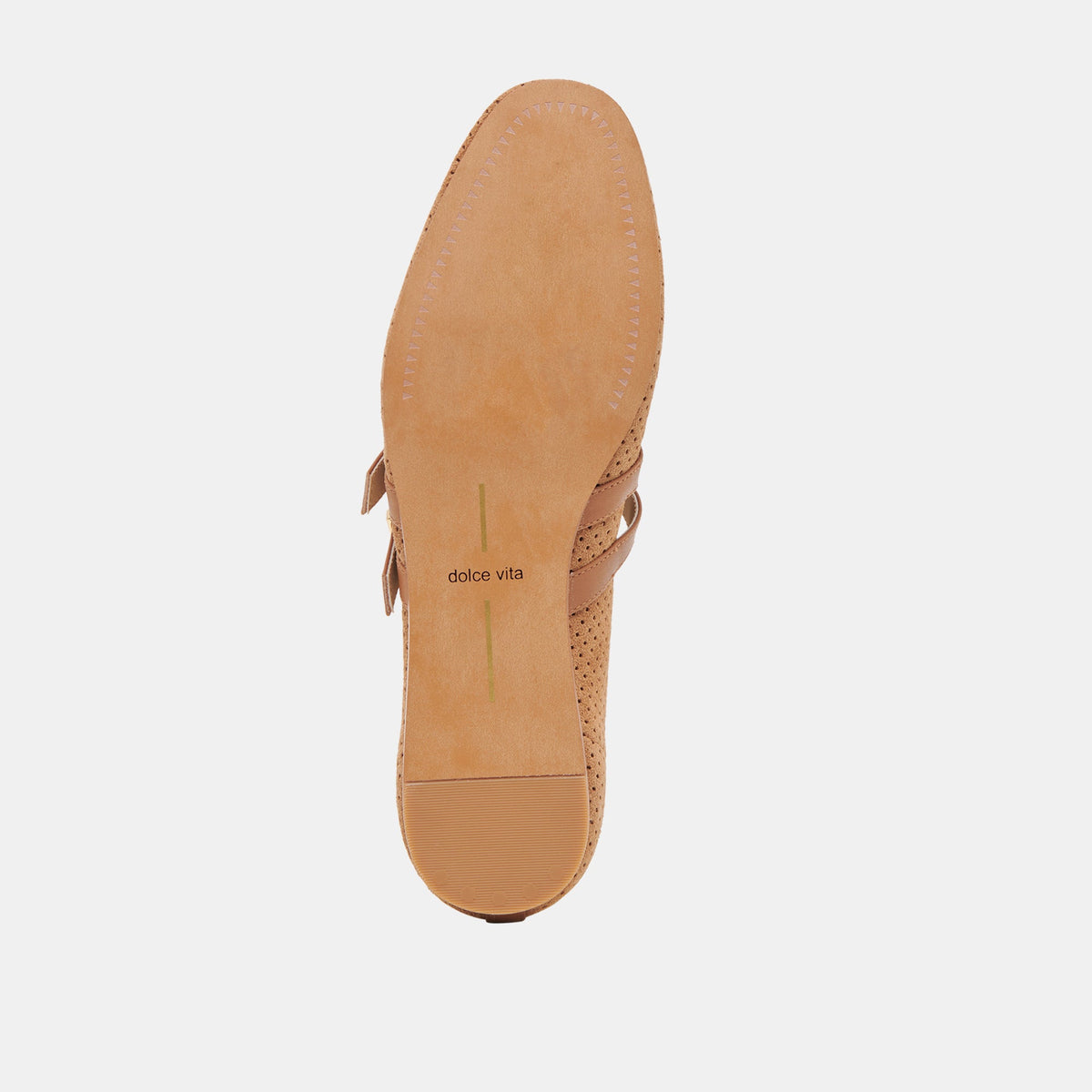Baylee Wide Pecan Perforated Suede Ballet Flats | Dolce Vita Top Pick