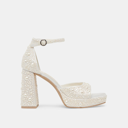 PANDRO PEARL WIDE HEELS TRUE WHITE SATIN
 – Dolce Vita | Dolce Vita Trending