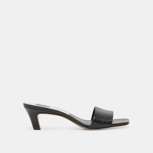 Rexa Wide Black Leather Heels | Dolce Vita Quality