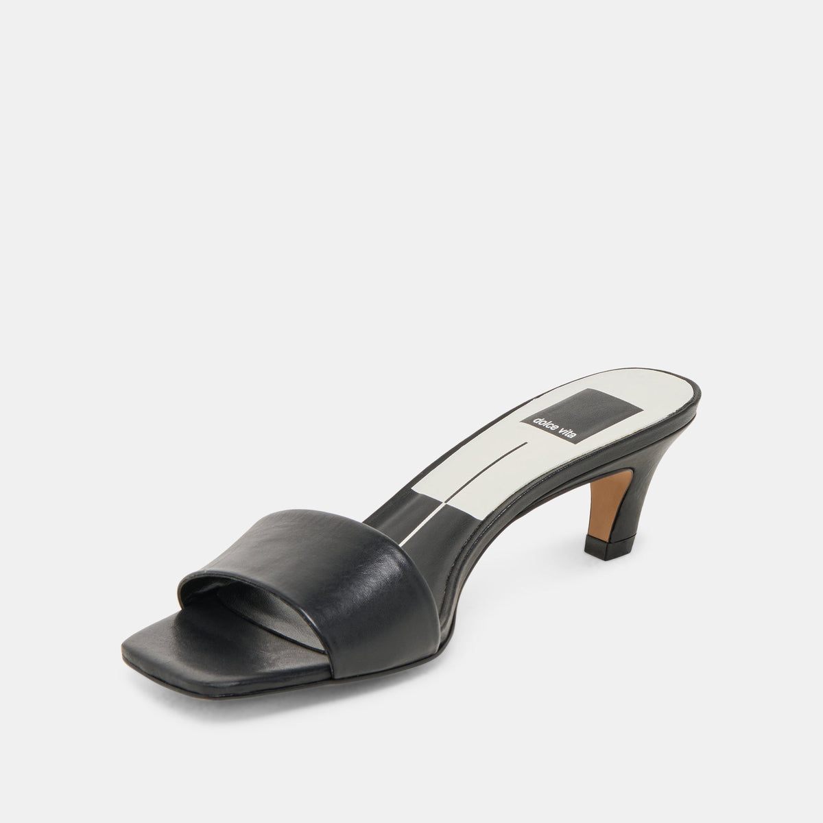 Rexa Wide Black Leather Heels | Dolce Vita Quality