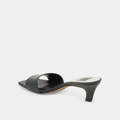 Rexa Wide Black Leather Heels | Dolce Vita Quality