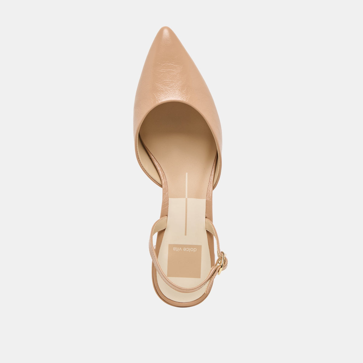 Carel Wide Lt Tan Crinkle Patent Leather Heels | Dolce Vita Discount