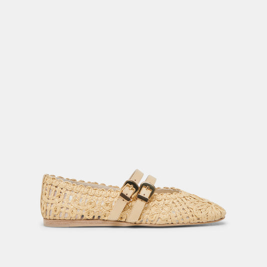 BAYLEE SUNFLOWER WIDE BALLET FLATS LT NATURAL MACRAME
 – Dolce Vita | Dolce Vita Top Pick
