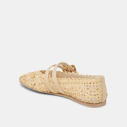 BAYLEE SUNFLOWER WIDE BALLET FLATS LT NATURAL MACRAME
 – Dolce Vita | Dolce Vita Top Pick
