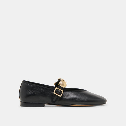 Relan Wide Black Leather Ballet Flats | Dolce Vita Hot Sale