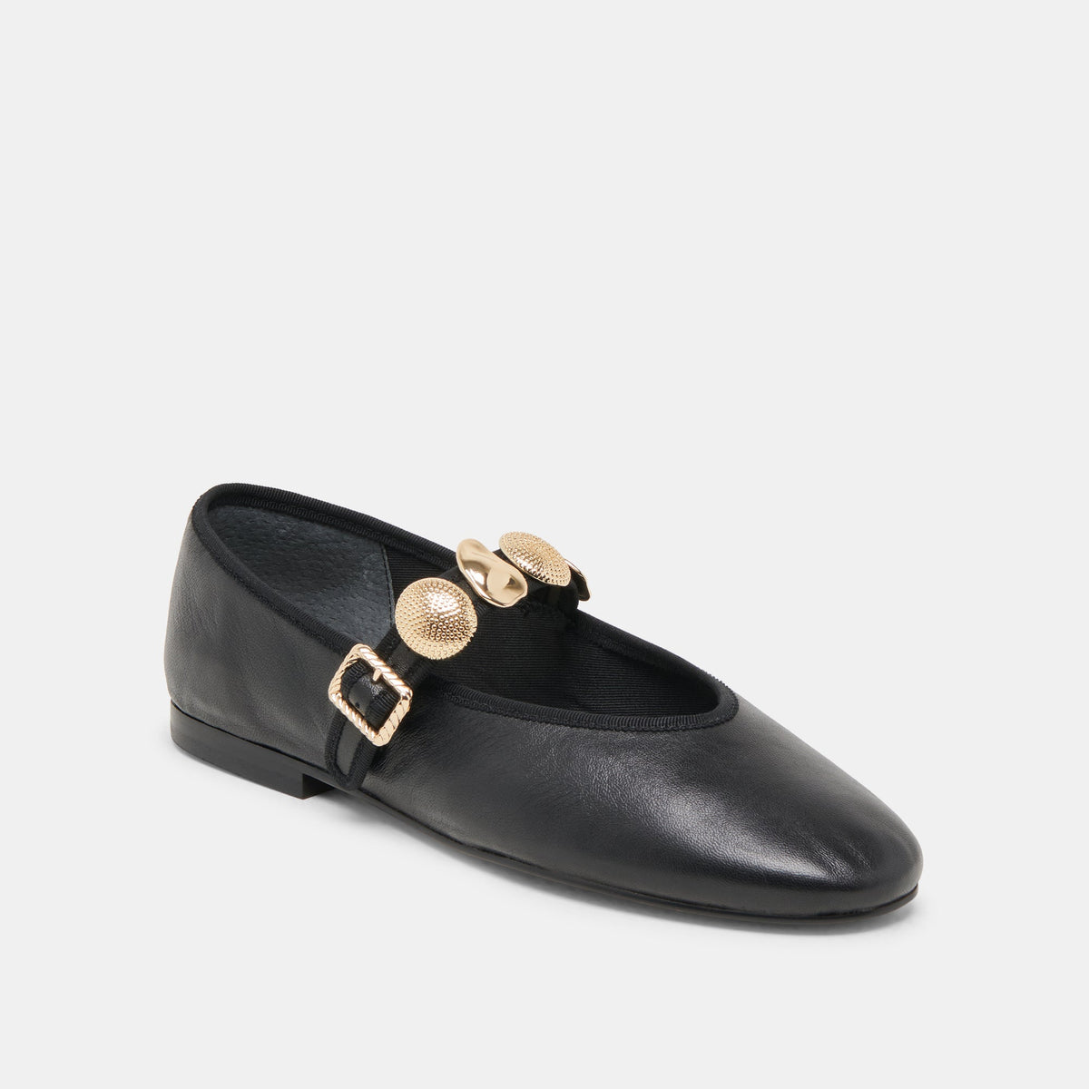 Relan Wide Black Leather Ballet Flats | Dolce Vita Hot Sale