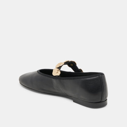 Relan Wide Black Leather Ballet Flats | Dolce Vita Hot Sale