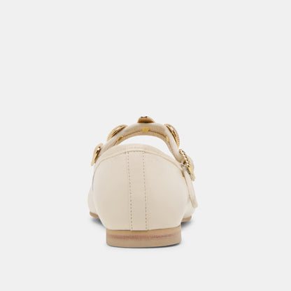 Relan Wide Off White Leather Ballet Flats | Dolce Vita Customer Favorite