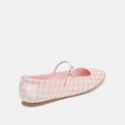 Reyes X Byrdie Golf Pink Plaid Gingham Wide Ballet Flats | Dolce Vita Customer Favorite