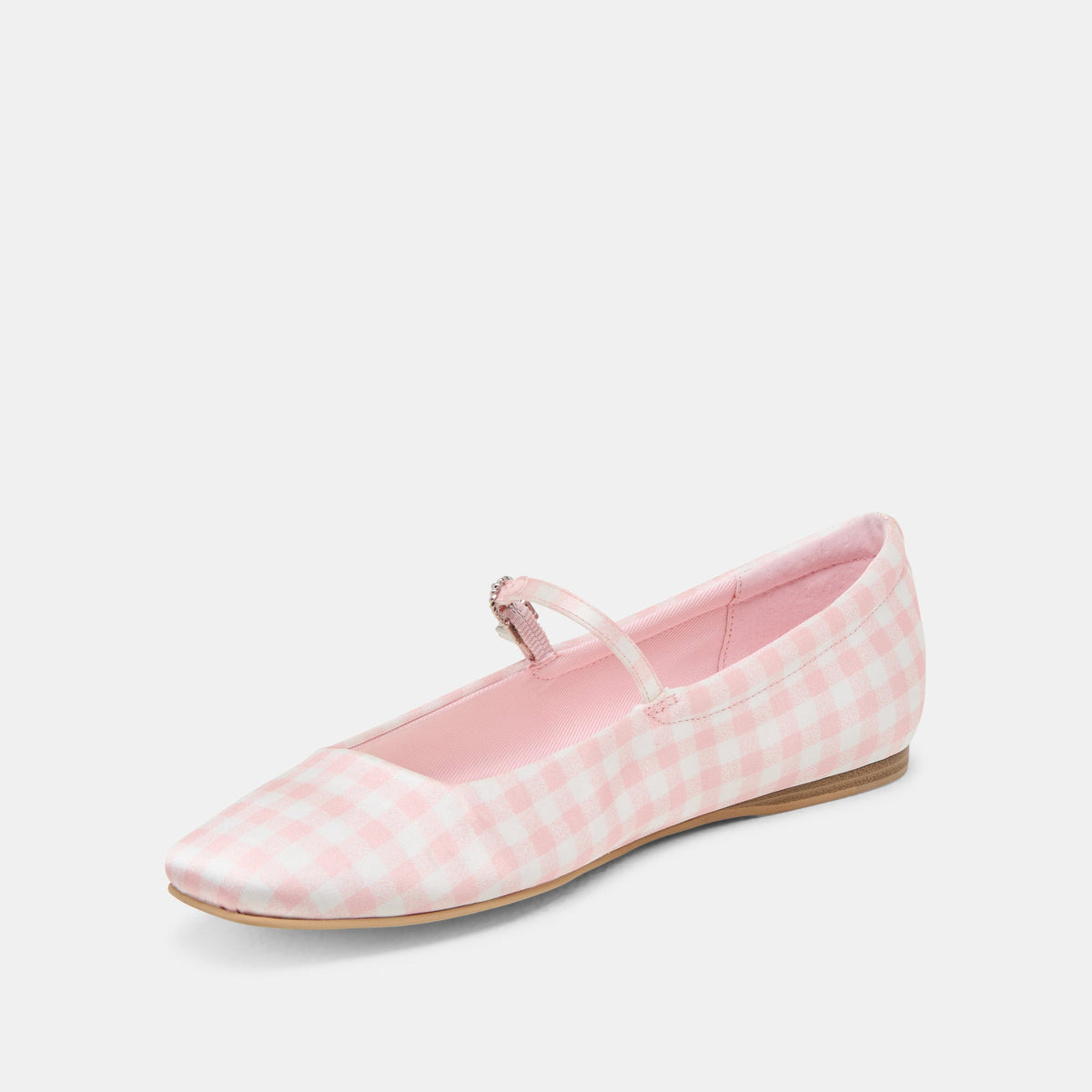 Reyes X Byrdie Golf Pink Plaid Gingham Wide Ballet Flats | Dolce Vita Customer Favorite