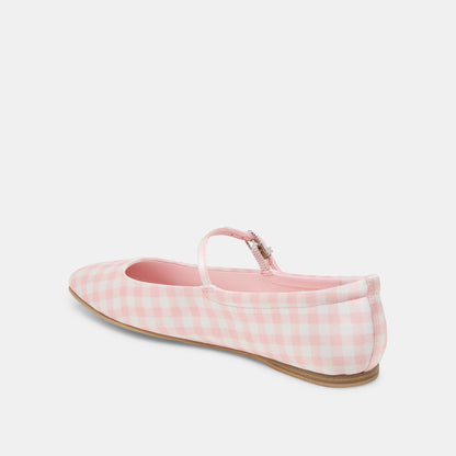 Reyes X Byrdie Golf Pink Plaid Gingham Wide Ballet Flats | Dolce Vita Customer Favorite