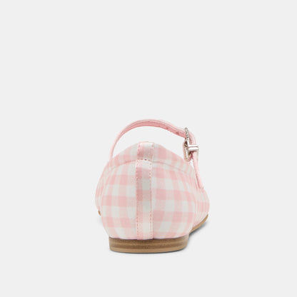Reyes X Byrdie Golf Pink Plaid Gingham Wide Ballet Flats | Dolce Vita Customer Favorite
