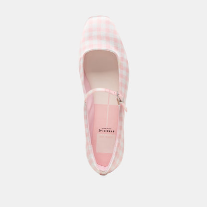 Reyes X Byrdie Golf Pink Plaid Gingham Wide Ballet Flats | Dolce Vita Customer Favorite