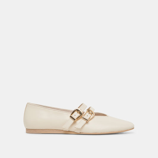 BAYLEE WIDE BALLET FLATS IVORY LEATHER
 – Dolce Vita | Dolce Vita Classic
