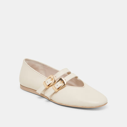 BAYLEE WIDE BALLET FLATS IVORY LEATHER
 – Dolce Vita | Dolce Vita Classic