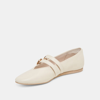 BAYLEE WIDE BALLET FLATS IVORY LEATHER
 – Dolce Vita | Dolce Vita Classic