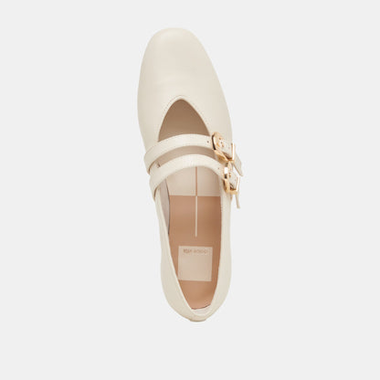BAYLEE WIDE BALLET FLATS IVORY LEATHER
 – Dolce Vita | Dolce Vita Classic