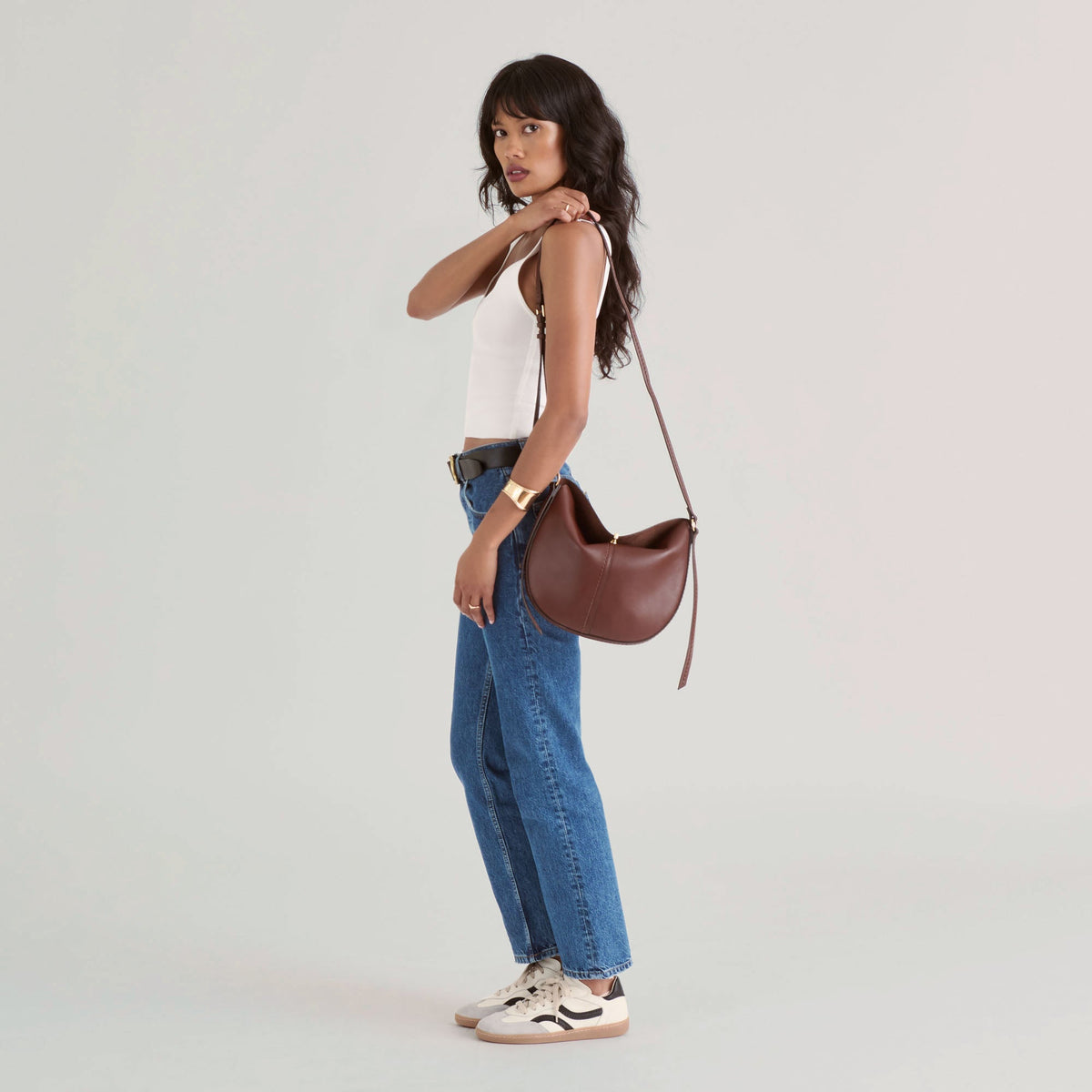 Burano Brown Leather Crossbody | Dolce Vita Quality
