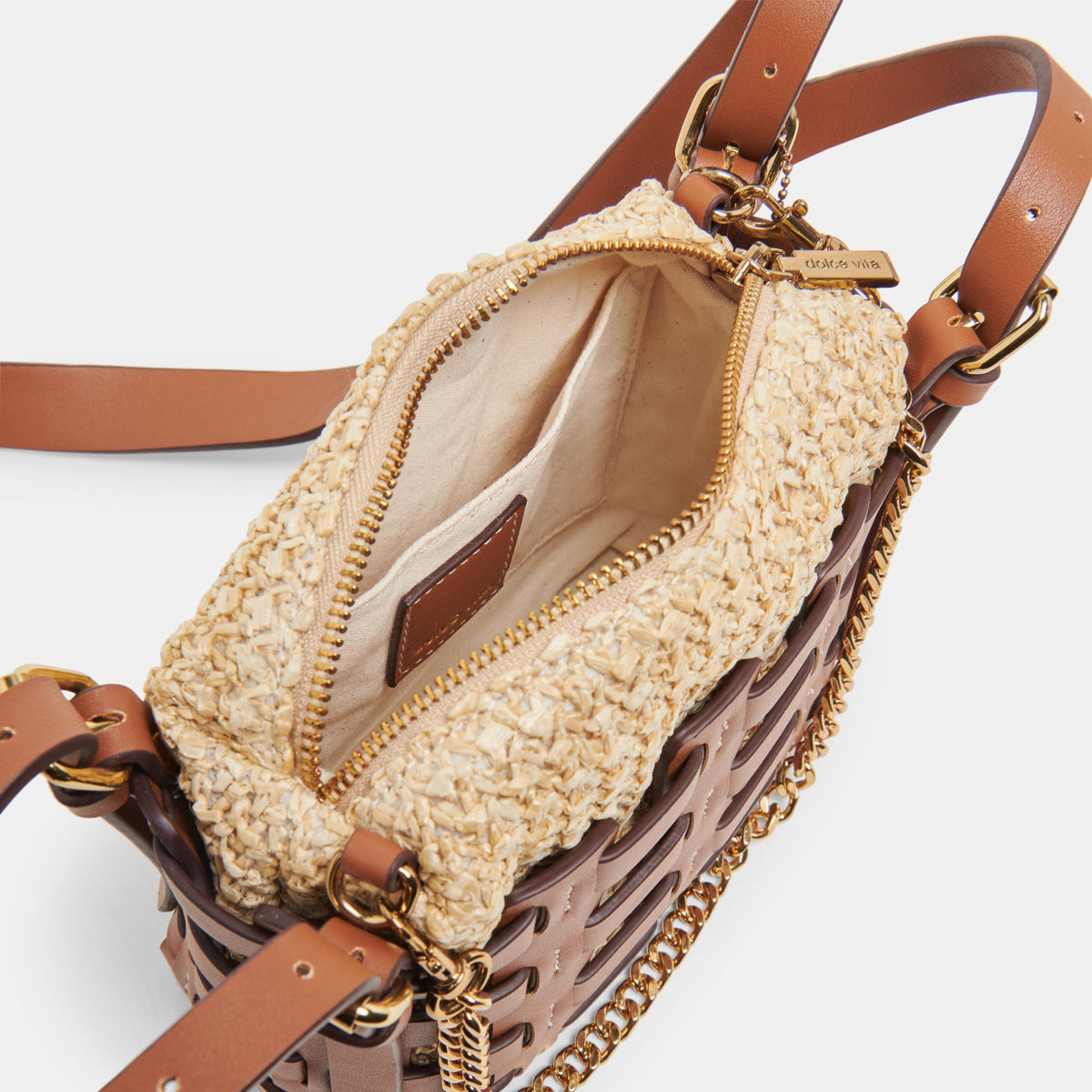 CASSIS CROSSBODY SADDLE NATURAL RAFFIA
 – Dolce Vita | Dolce Vita Great Value