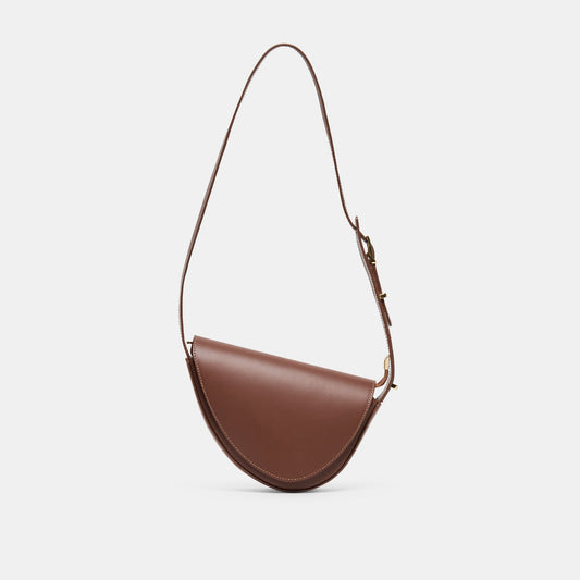 Sabine Brown Leather Shoulder Bag | Dolce Vita Exclusive