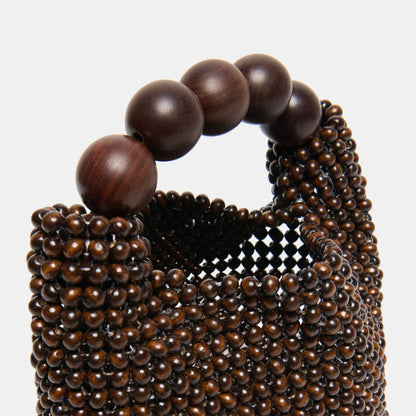 CLOVER Chocolate Wood Beaded Handbag | Dolce Vita Essential