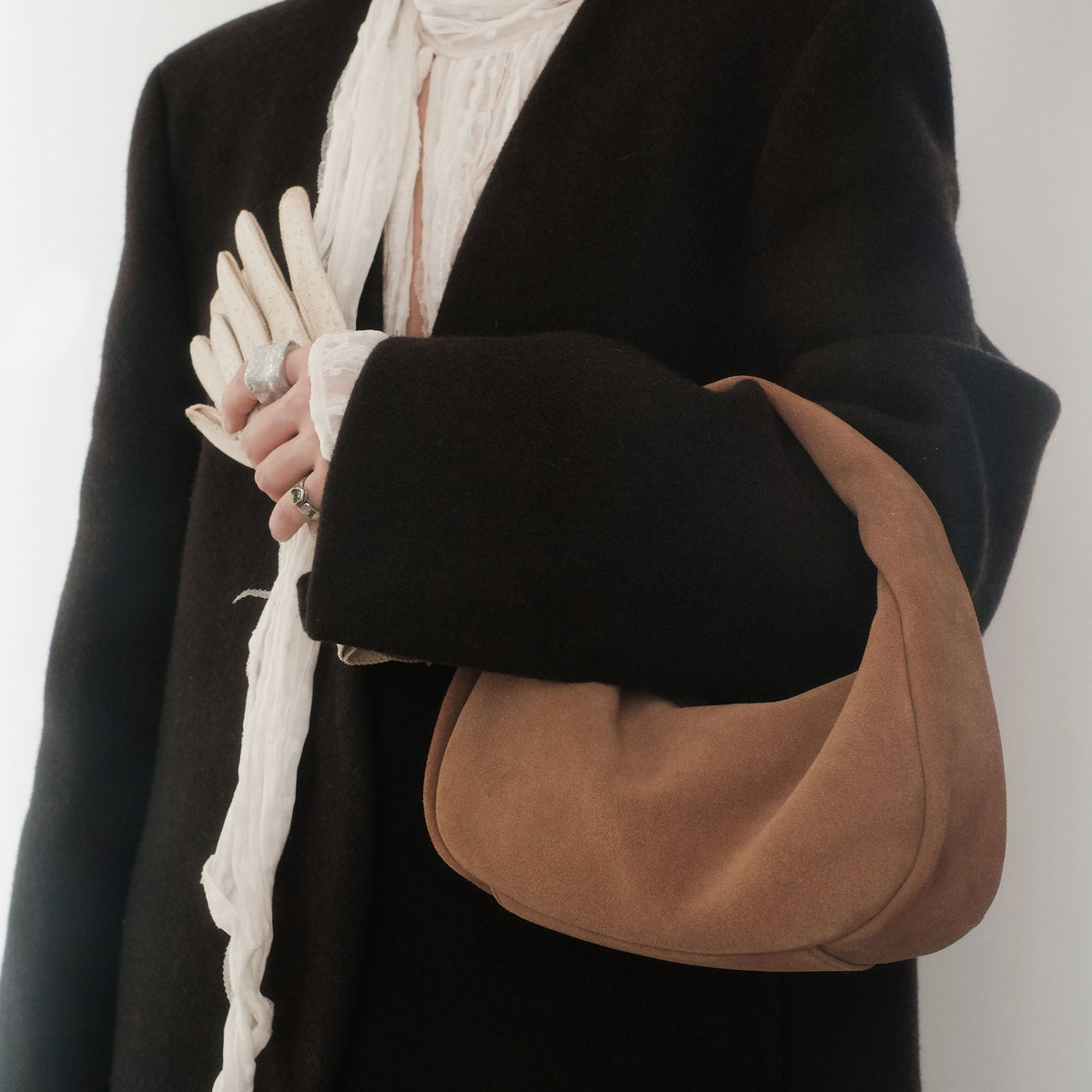 Frankie Brown Suede Handbag | Dolce Vita Featured