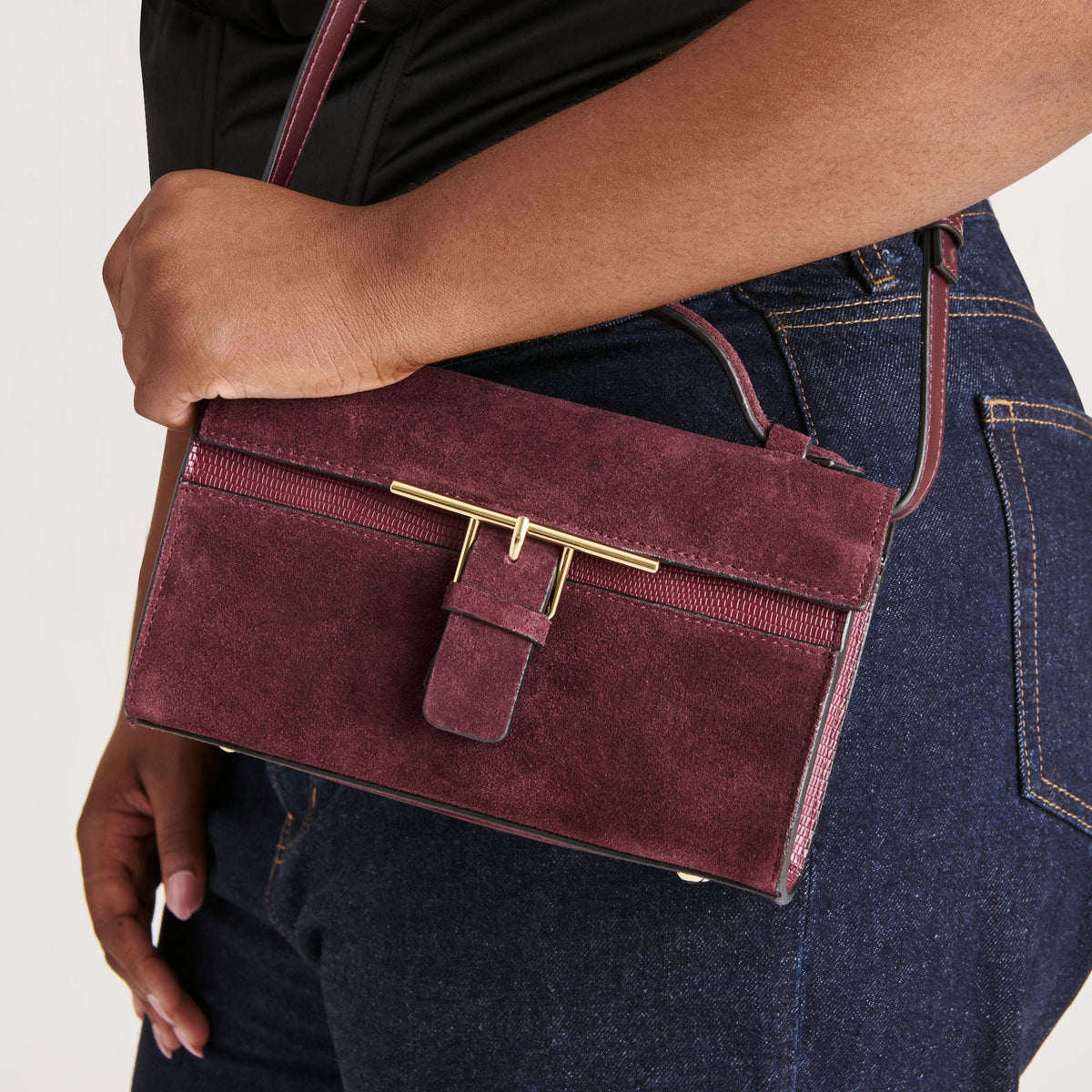 Zannone Burgundy Suede Crossbody | Dolce Vita New