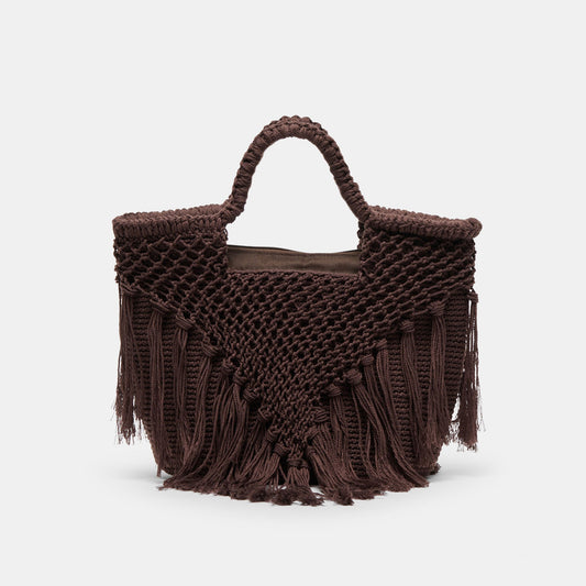 Birch Chocolate Crochet Handbag | Dolce Vita Value