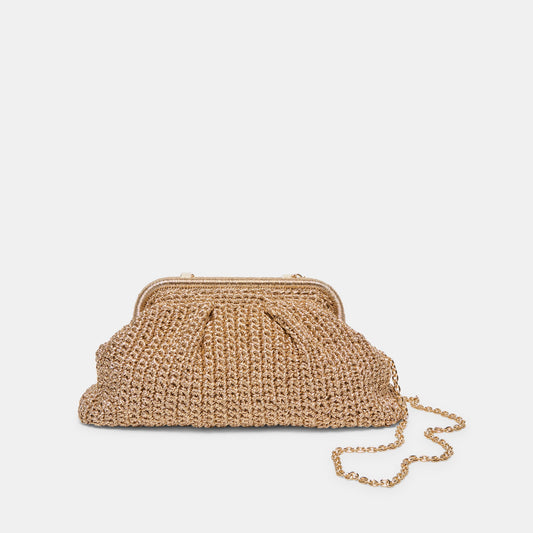 Ione Gold Crochet Clutch | Dolce Vita Latest