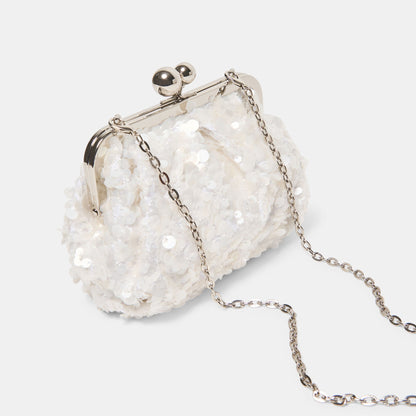 Kendall White Sequin Clutch | Dolce Vita Premium
