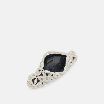 Marlow Black Satin Pearl Clutch | Dolce Vita Trusted