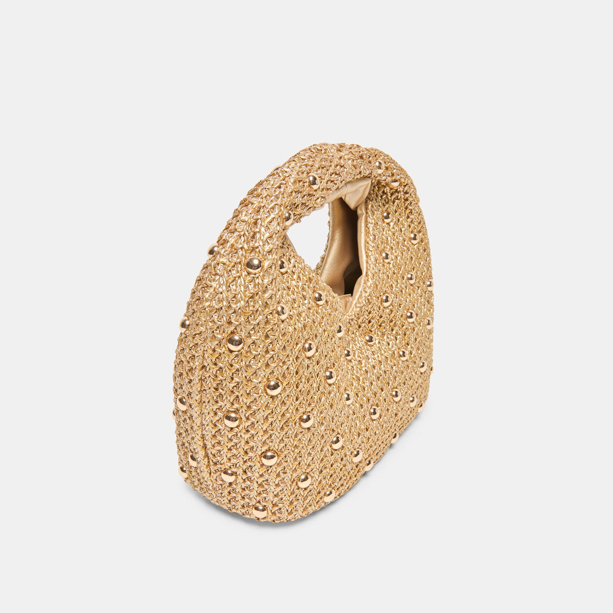 Dahlia Gold Raffia Handbag | Dolce Vita Trusted