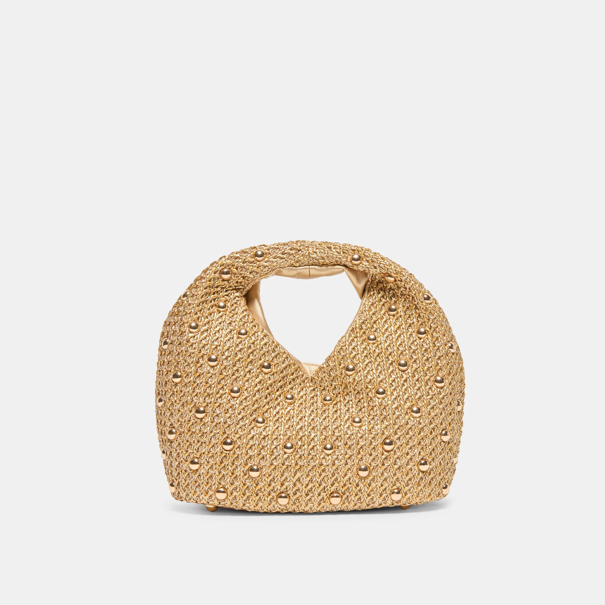 Dahlia Gold Raffia Handbag | Dolce Vita Trusted